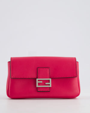 Fendi Fuchsia Pink Micro Baguette Bag with Palladium Hardware