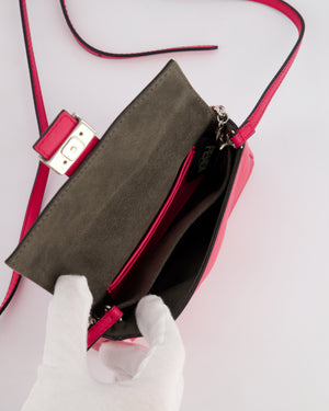 Fendi Fuchsia Pink Micro Baguette Bag with Palladium Hardware