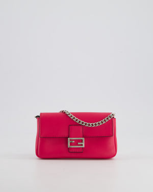 Fendi Fuchsia Pink Micro Baguette Bag with Palladium Hardware