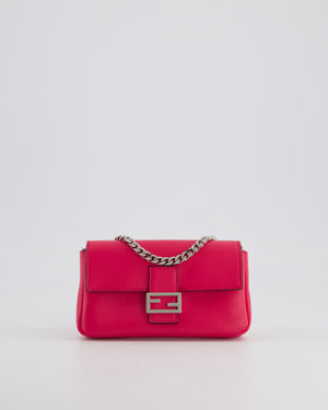 Fendi Fuchsia Pink Micro Baguette Bag with Palladium Hardware