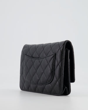 Chanel Black Wallet on Chain Bag in Caviar Leather with Silver Hardware