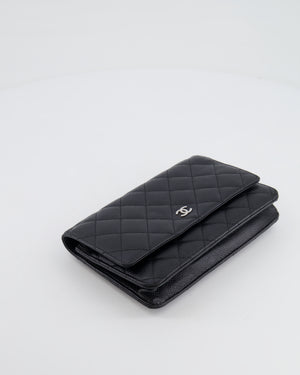 Chanel Black Wallet on Chain Bag in Caviar Leather with Silver Hardware