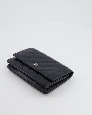 Chanel Black Wallet on Chain Bag in Caviar Leather with Silver Hardware