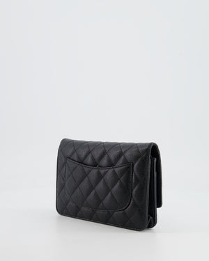 Chanel Black Wallet on Chain Bag in Caviar Leather with Silver Hardware