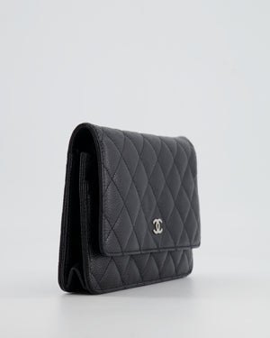 Chanel Black Wallet on Chain Bag in Caviar Leather with Silver Hardware