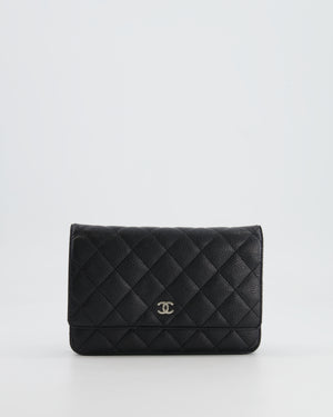 Chanel Black Wallet on Chain Bag in Caviar Leather with Silver Hardware