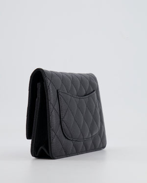 Chanel Black Wallet on Chain Bag in Caviar Leather with Silver Hardware