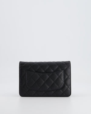 Chanel Black Wallet on Chain Bag in Caviar Leather with Silver Hardware