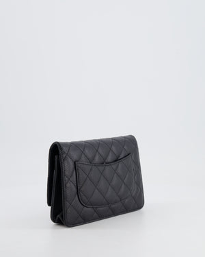 Chanel Black Wallet on Chain Bag in Caviar Leather with Silver Hardware