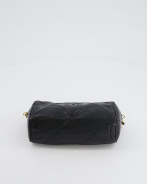 Chanel Vintage Black Mini Camera Bag in Lambskin Leather with 24k Gold Hardware