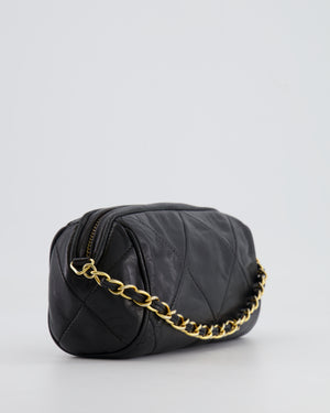 Chanel Vintage Black Mini Camera Bag in Lambskin Leather with 24k Gold Hardware