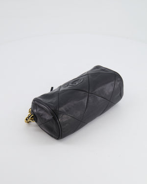 Chanel Vintage Black Mini Camera Bag in Lambskin Leather with 24k Gold Hardware