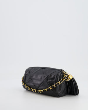 Chanel Vintage Black Mini Camera Bag in Lambskin Leather with 24k Gold Hardware