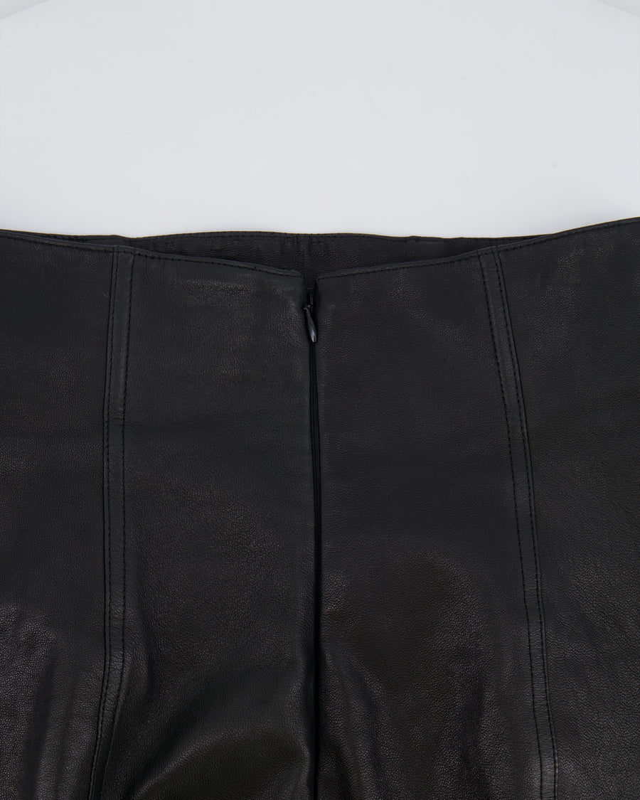 Saint Laurent Black Lambskin Leather Mini Skirt Size FR 38 (UK 10)