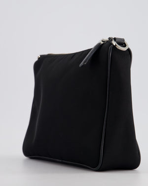 Prada Black Re-Nylon Shoulder Bag with Silver Hardware RRP £1,470