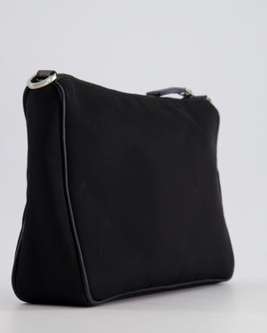 Prada Black Re-Nylon Shoulder Bag with Silver Hardware RRP £1,470