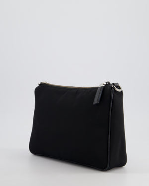 Prada Black Re-Nylon Shoulder Bag with Silver Hardware RRP £1,470