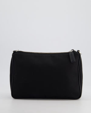 Prada Black Re-Nylon Shoulder Bag with Silver Hardware RRP £1,470