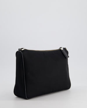 Prada Black Re-Nylon Shoulder Bag with Silver Hardware RRP £1,470