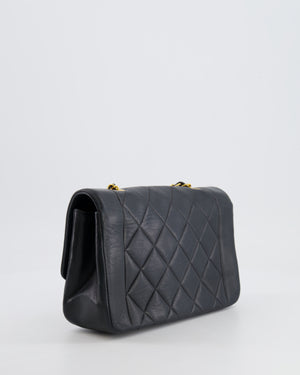 Chanel Vintage Black Small Diana Flap Bag in Lambskin Leather with 24K Gold Hardware