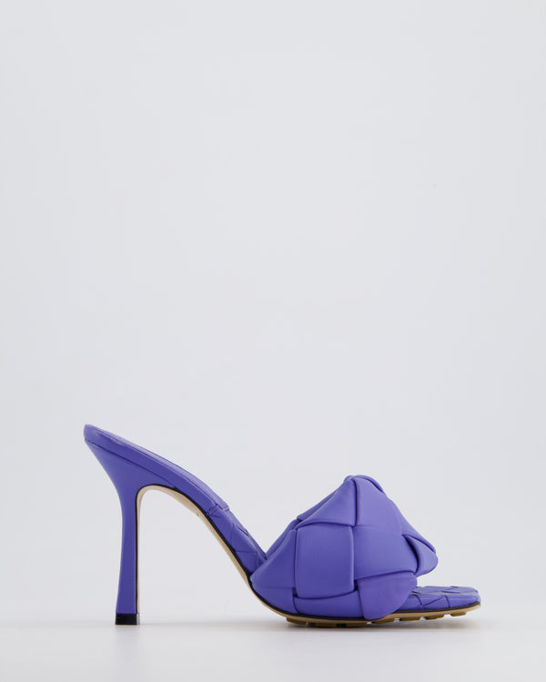 Bottega Veneta Purple Open-Toe Intrecciato Mule Heels Size EU 37