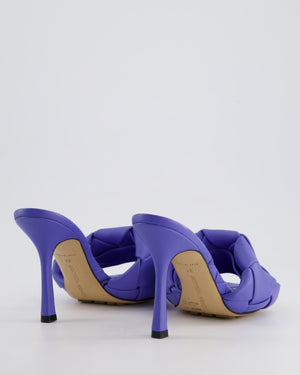 Bottega Veneta Purple Open-Toe Intrecciato Mule Heels Size EU 37