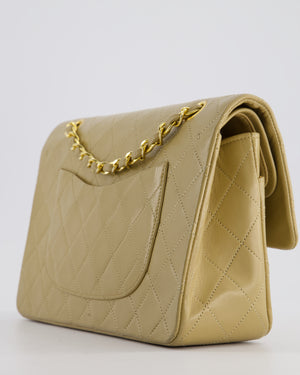 Chanel Vintage Beige Medium Double Flap Bag in Lambskin Leather with 24K Gold Hardware