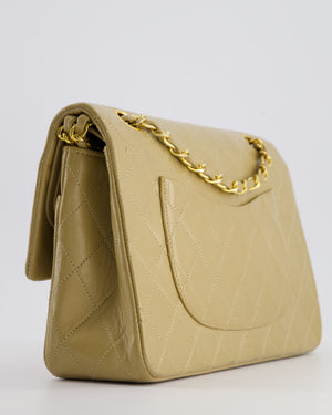 Chanel Vintage Beige Medium Double Flap Bag in Lambskin Leather with 24K Gold Hardware