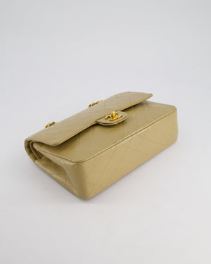 Chanel Vintage Beige Medium Double Flap Bag in Lambskin Leather with 24K Gold Hardware