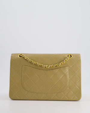 Chanel Vintage Beige Medium Double Flap Bag in Lambskin Leather with 24K Gold Hardware