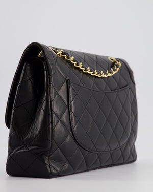 Chanel Black Double Flap Bag in Lambskin Leather with Mixed Hardware