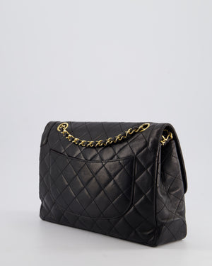 Chanel Black Double Flap Bag in Lambskin Leather with Mixed Hardware