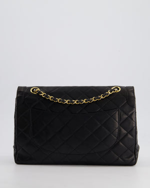 Chanel Black Double Flap Bag in Lambskin Leather with Mixed Hardware