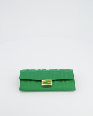 *FIRE PRICE* Fendi Green FF Baguette on Chain Leather Bag with Gold Hardware