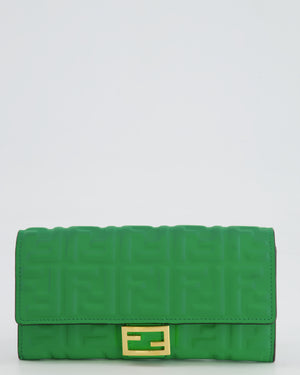 *FIRE PRICE* Fendi Green FF Baguette on Chain Leather Bag with Gold Hardware