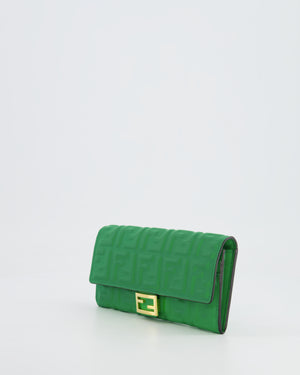 *FIRE PRICE* Fendi Green FF Baguette on Chain Leather Bag with Gold Hardware