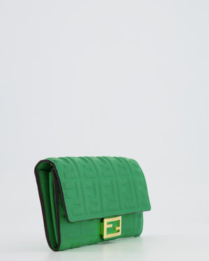 *FIRE PRICE* Fendi Green FF Baguette on Chain Leather Bag with Gold Hardware