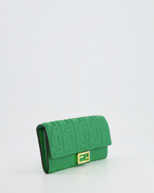 *FIRE PRICE* Fendi Green FF Baguette on Chain Leather Bag with Gold Hardware