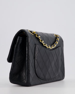 Chanel Black Vintage Classic Small Double Flap Bag in Lambskin Leather with 24K Gold Hardware