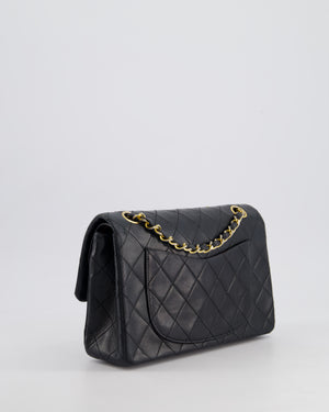 Chanel Black Vintage Classic Small Double Flap Bag in Lambskin Leather with 24K Gold Hardware