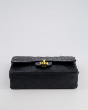 Chanel Black Vintage Classic Small Double Flap Bag in Lambskin Leather with 24K Gold Hardware