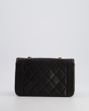 Chanel Vintage Espresso Small Diana Flap Bag in Lambskin Leather with 24K Gold Hardware