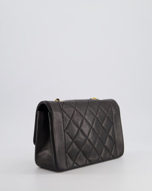 Chanel Vintage Espresso Small Diana Flap Bag in Lambskin Leather with 24K Gold Hardware