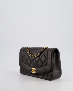 Chanel Vintage Espresso Small Diana Flap Bag in Lambskin Leather with 24K Gold Hardware