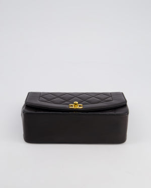 Chanel Vintage Espresso Small Diana Flap Bag in Lambskin Leather with 24K Gold Hardware