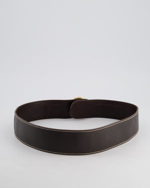 Loro Piana Dark Brown Leather and Crocodile Belt Size 85cm