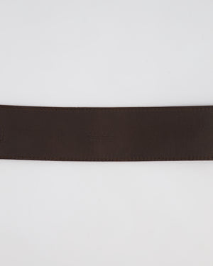 Loro Piana Dark Brown Leather and Crocodile Belt Size 85cm