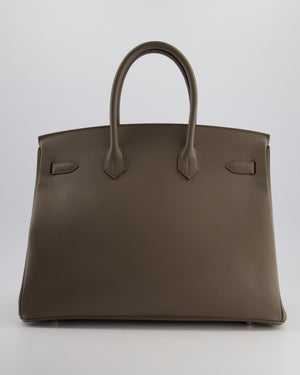 *HOT* Hermès Birkin 35cm Retourne Bag in Etan Epsom Leather with Palladium Hardware