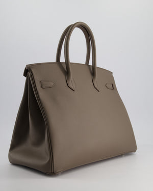 *HOT* Hermès Birkin 35cm Retourne Bag in Etan Epsom Leather with Palladium Hardware