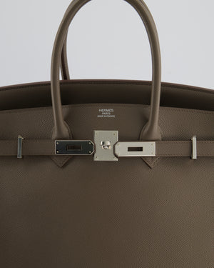 *HOT* Hermès Birkin 35cm Retourne Bag in Etan Epsom Leather with Palladium Hardware